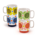 Set of 4 Stacking Mugs - Atomic Flower