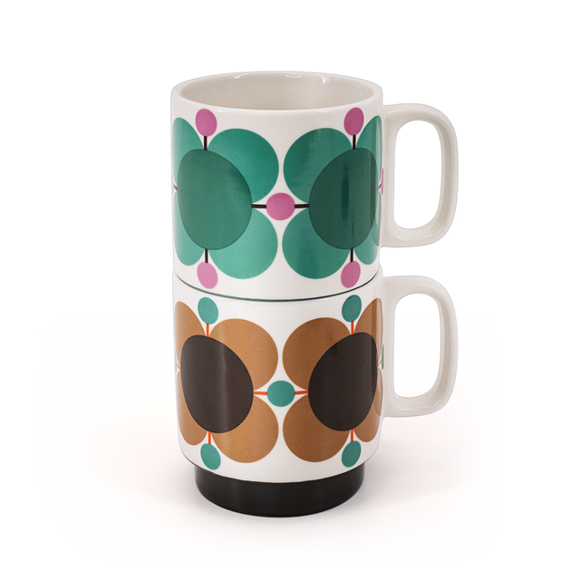 Set of 2 Mugs - Atomic Flower Jewel & Latte