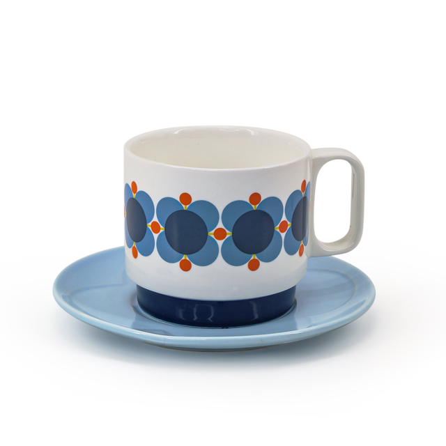 Set of 2 Teacups & Saucers