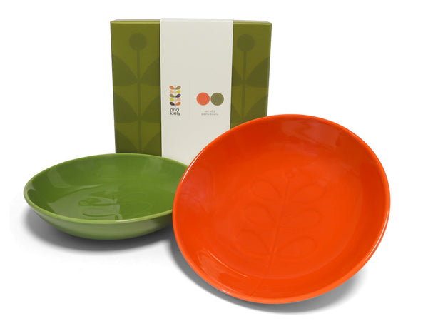Set of 2 Pasta Bowls - Olive & Persimmon