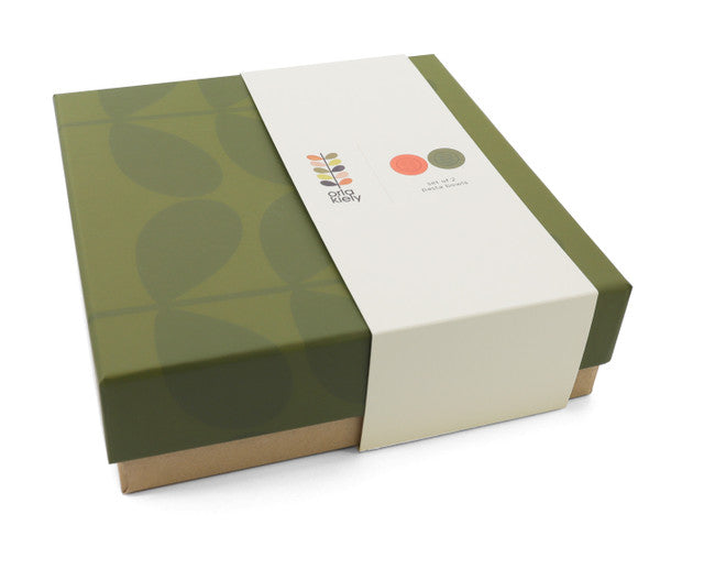 Set of 2 Pasta Bowls - Olive & Persimmon