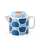Teapot - Block Flower Navy