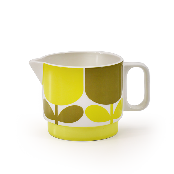 Milk Jug - Block Flower Ochre