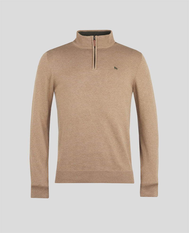 Carn 1/4 Zip Jumper - Sandy Brown