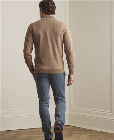 Carn 1/4 Zip Jumper - Sandy Brown