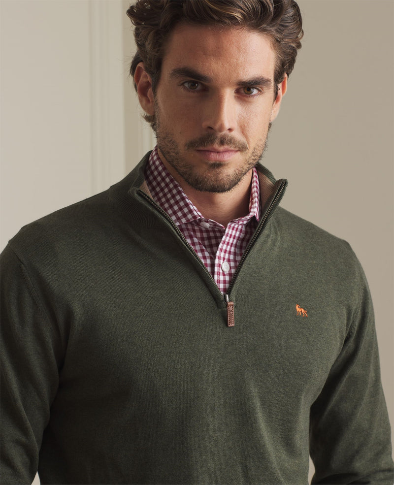 Carn 1/4 Zip Jumper - Green