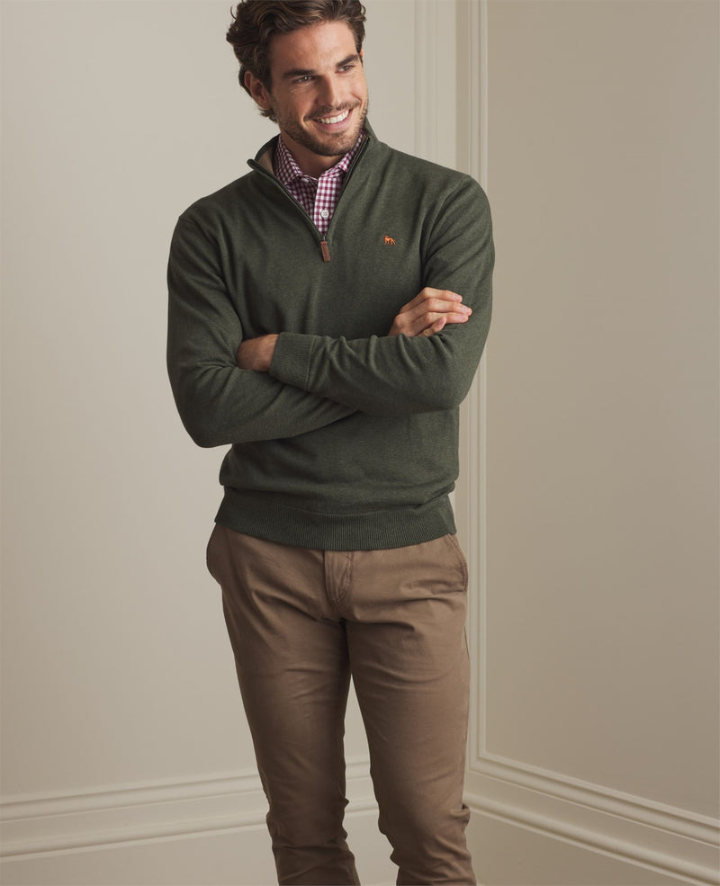 Carn 1/4 Zip Jumper - Green