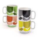 Set of 4 Stacking Mugs - Block Flower
