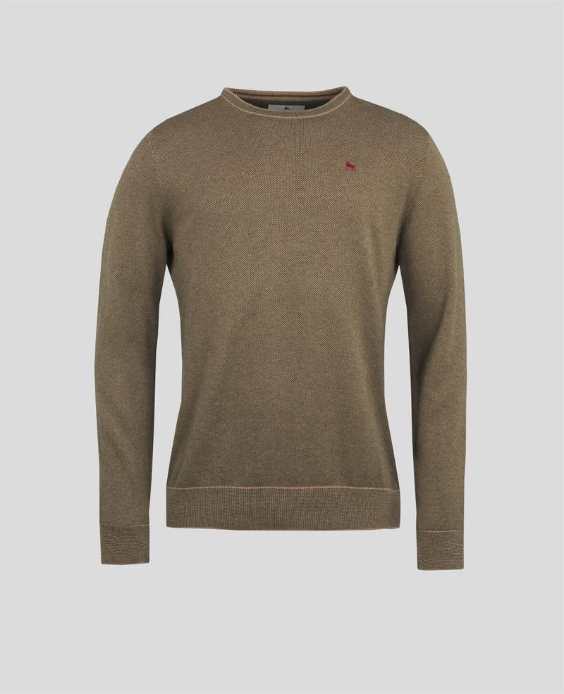 Charlie Round Neck Jumper - Brown Olive