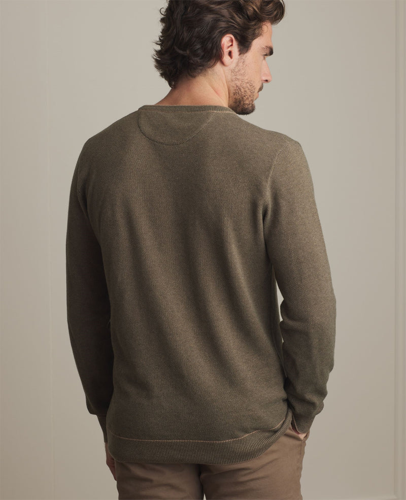 Charlie Round Neck Jumper - Brown Olive
