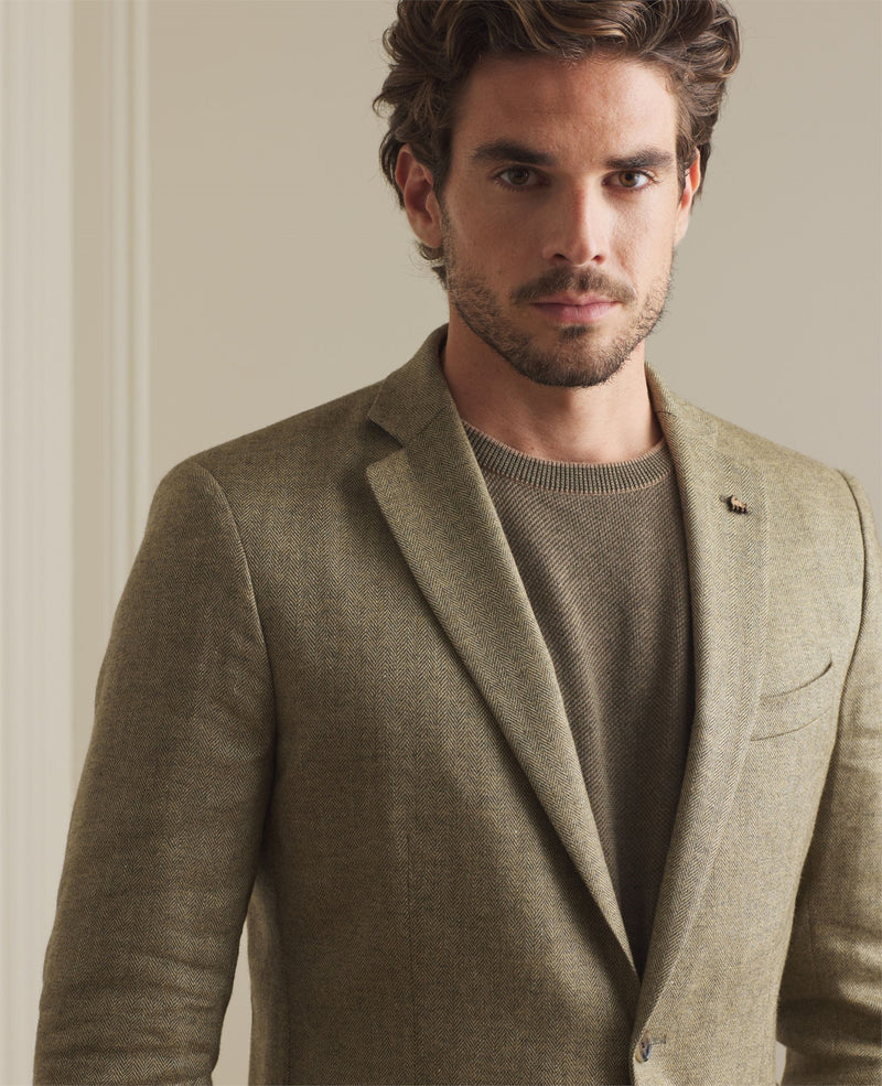 Charlie Round Neck Jumper - Brown Olive