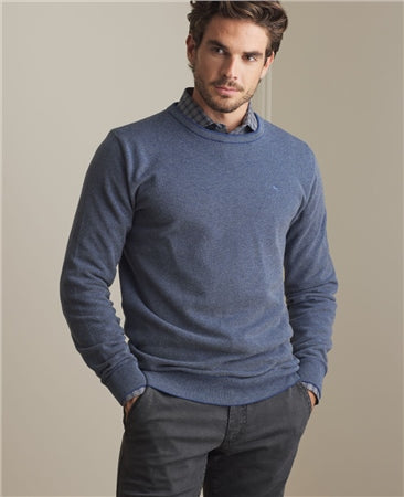 Charlie Round Neck Jumper - Blue Grey