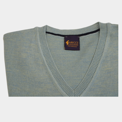 Plain V Neck Jumper - Meadow