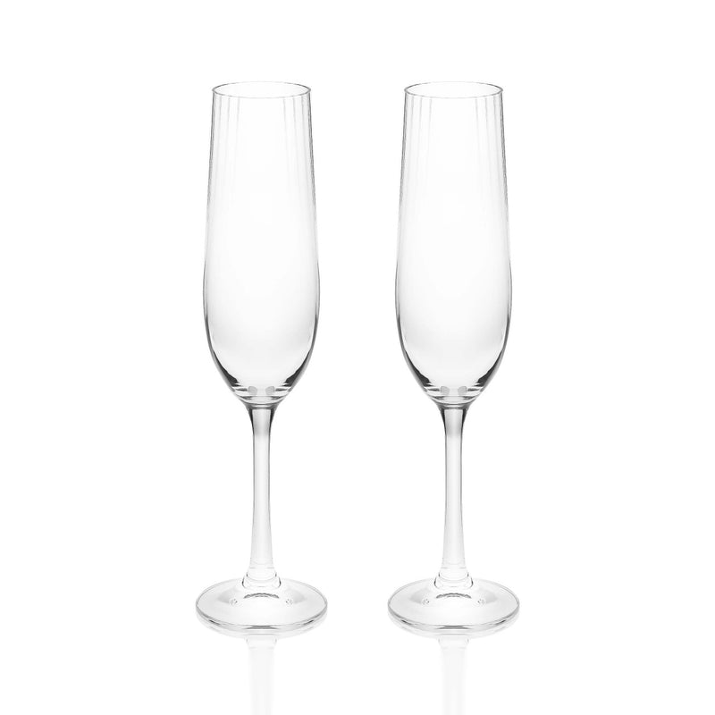 Ripple Crystal Champagne Glasses Set of 2