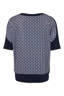 Print Monochrome Top - Navy