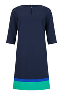 Contrast Hem Shift Dress - Navy
