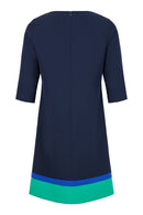 Contrast Hem Shift Dress - Navy
