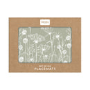 Wild Flowers Sage Green Set of 6 Placemats