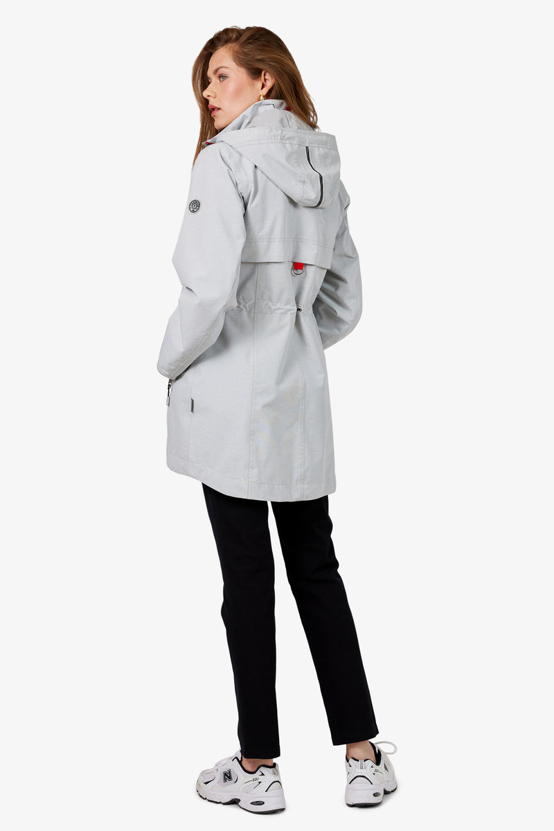 Mid Length Jacket - Grey/red
