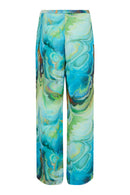 Wide Leg Trousers - Peacock Blue