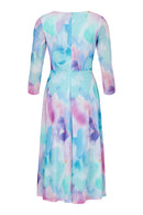 Watercolour Print Chiffon Dress - Lavender