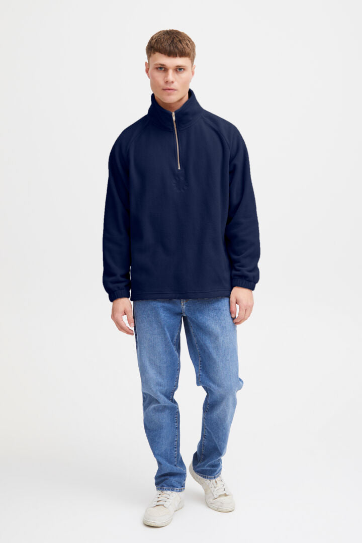 Ibrahim 1/4 Zip Jumper - Insignia Blue