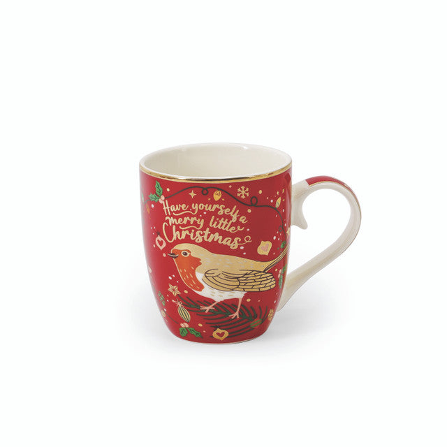Christmas Robin Set of 4 Mugs
