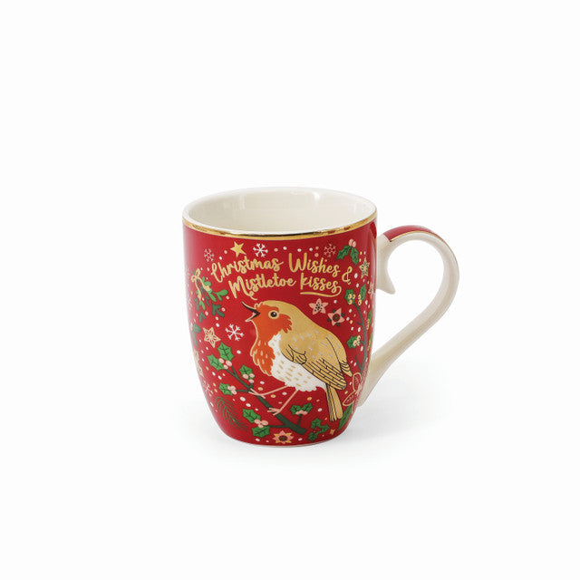 Christmas Robin Set of 4 Mugs