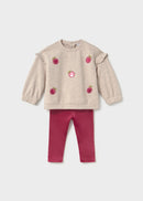 Velvet Leggings Set - Raspberry