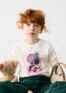 Long Sleeve T-Shirt - Off White & Bottle Green