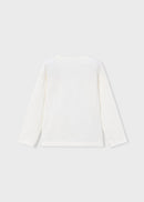 Long Sleeve T-Shirt - Off White & Bottle Green