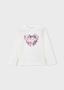 Long Sleeve T-Shirt - Off White & Mauve