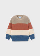 Colour-Block Jersey Top - Brick Red