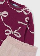 Long Knit Trousers Set - Raspberry