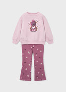 Printed Fleece Leggings Set - Violet