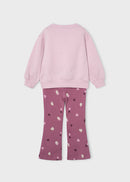 Printed Fleece Leggings Set - Violet