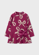 Jacquard Knit Dress With Bag - Raspberry