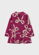 Jacquard Knit Dress With Bag - Raspberry