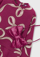 Jacquard Knit Dress With Bag - Raspberry