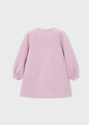 Graphic Print Fleece Dress - Mauve