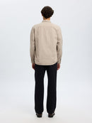 Noah Brushed Twist Shirt - Egret Twisted/chinchilla