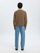 Ross Round Neck Jumper - Demitasse Chincilla Twist