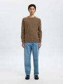 Ross Round Neck Jumper - Demitasse Chincilla Twist
