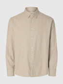 Noah Brushed Twist Shirt - Egret Twisted/chinchilla