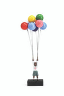 David McGlynn Sculpture - Girl & Two Sets Balloons 'Freedom'