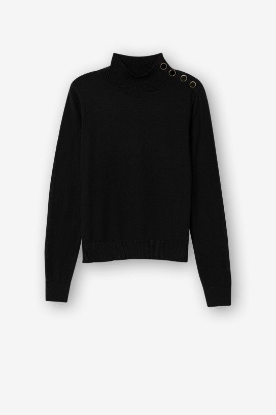 Bauhaus High Neck Jumper - Black