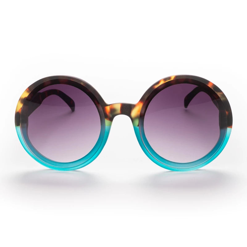 Monica Round Sunglasses - Havana Blue