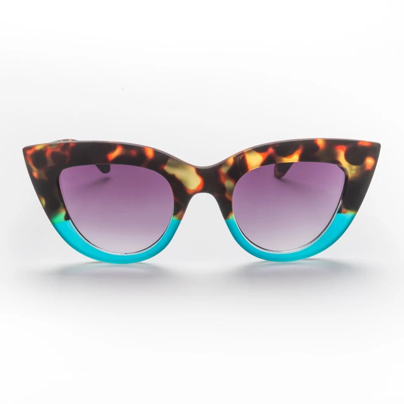 Claudia Big Cat Sunglasses - Havana Blue
