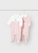 2 Set Long Onesie - Baby Rose