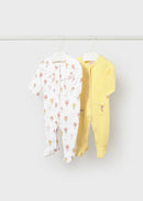 2 Pack Long Sleeve Rompers - Sunny